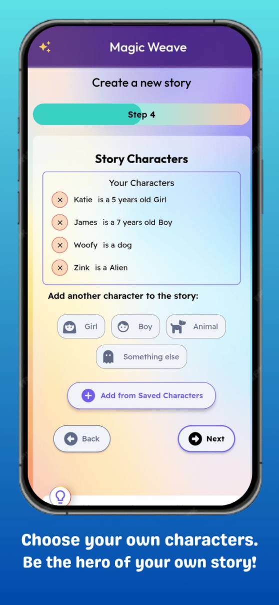 Choose your own characters. Be the hero of your own story!